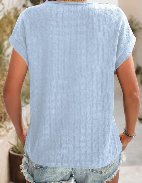 Load image into Gallery viewer, Textured Round Neck Short Sleeve Top
