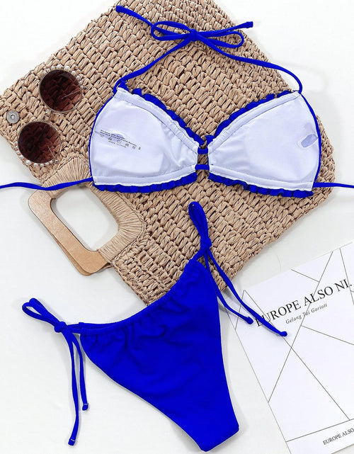 Load image into Gallery viewer, Frill Trill Halter Neck Bikini Set
