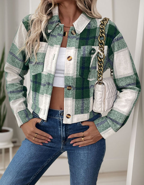 Load image into Gallery viewer, Perfee Color Block Button Up Jacket
