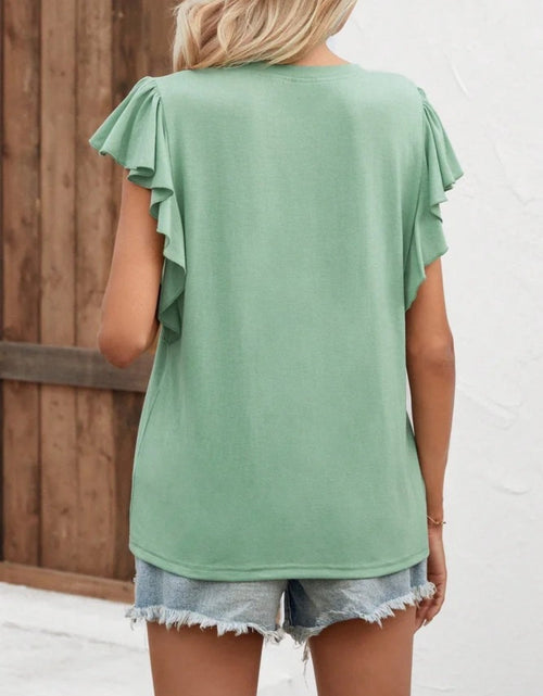 Load image into Gallery viewer, Notched Cap Sleeve T-Shirt
