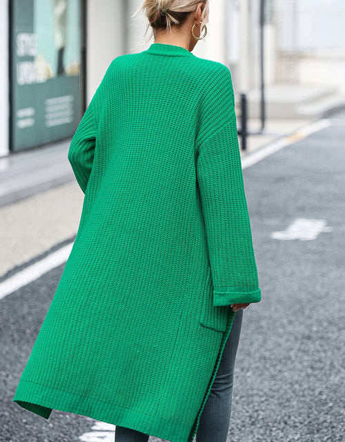Load image into Gallery viewer, Dropped Shoulder Long Sleeve Cardigan with Pocket
