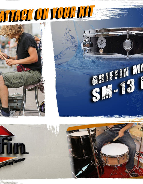 Load image into Gallery viewer, Piccolo Snare Drum 13" x 3.5" by GRIFFIN - 100% Poplar Wood Shell Black PVC &amp; White Coated Drum Head by GeekStands.com
