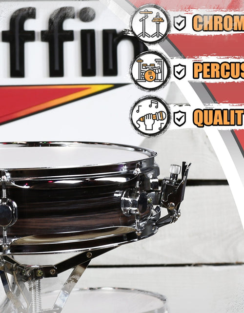 Load image into Gallery viewer, Piccolo Snare Drum 13" x 3.5" by GRIFFIN - 100% Poplar Shell Zebra Wood Finish &amp; Coated Drum Head by GeekStands.com
