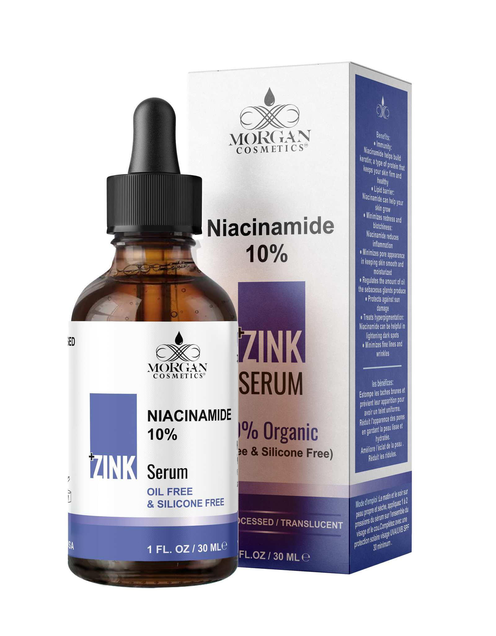 Niacinamide 10% + Zink 1% Serum 1 oz by Morgan Cosmetics
