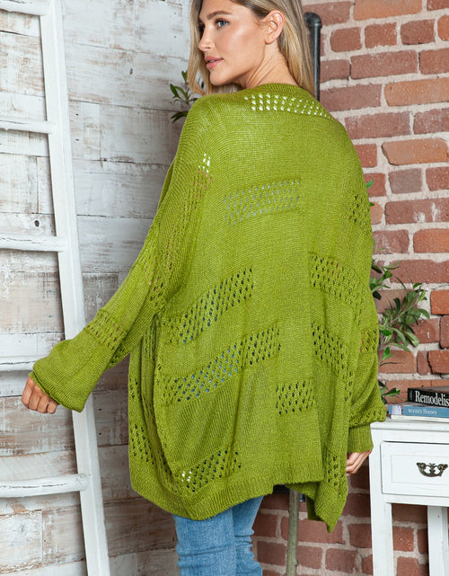 Load image into Gallery viewer, Openwork Open Front Long Sleeve Cardigan
