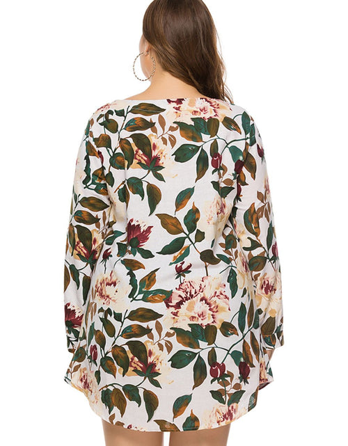 Load image into Gallery viewer, Full Size Floral Long Sleeve Mini Dress
