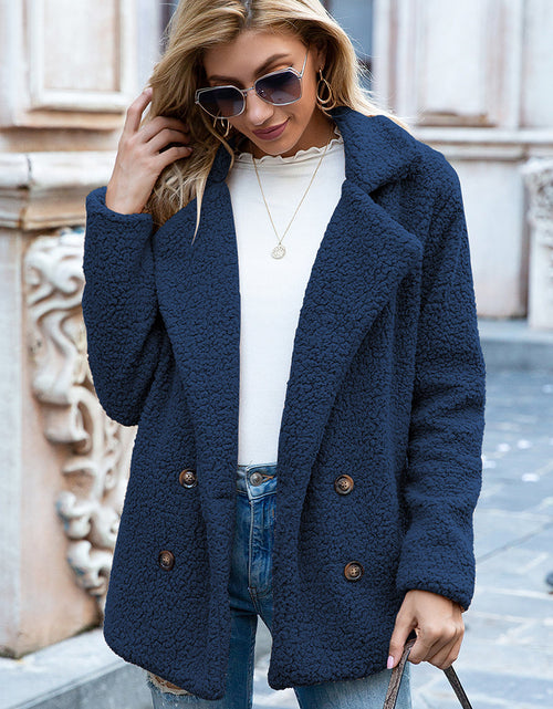 Load image into Gallery viewer, Ivy Lane Full Size Lapel Collar Sherpa Coat
