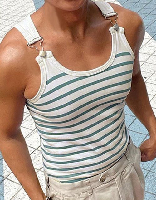 Load image into Gallery viewer, Men's Striped Wide Strap Tank
