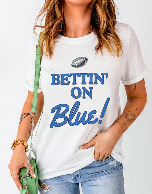 Load image into Gallery viewer, Letter Graphic Round Neck Short Sleeve T-Shirt
