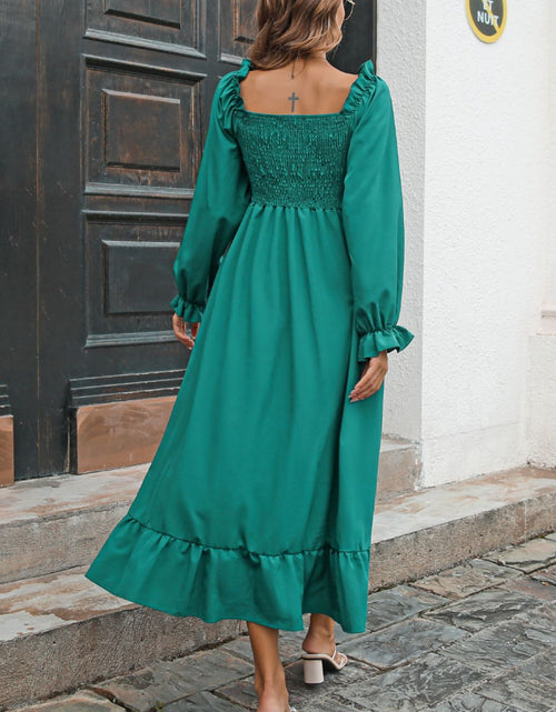 Load image into Gallery viewer, Smocked Ruffle Hem Flounce Sleeve Dress
