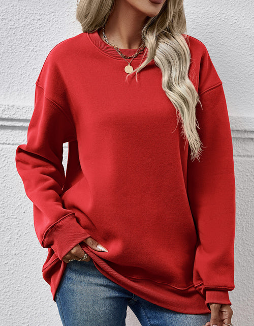 Load image into Gallery viewer, Round Neck Long Sleeve Sweatshirt
