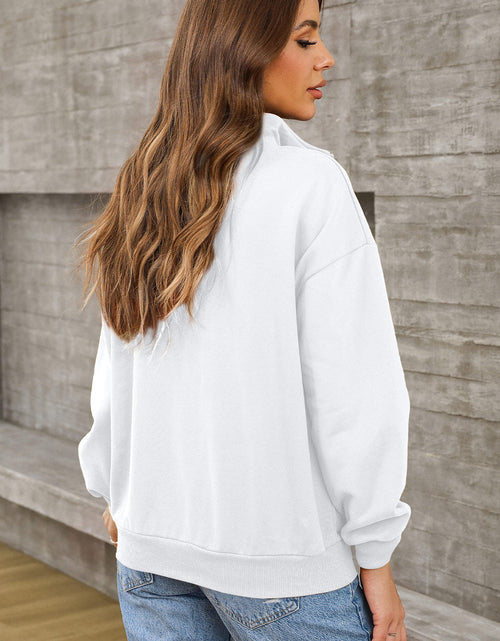 Load image into Gallery viewer, Quarter Zip Dropped Shoulder Sweatshirt
