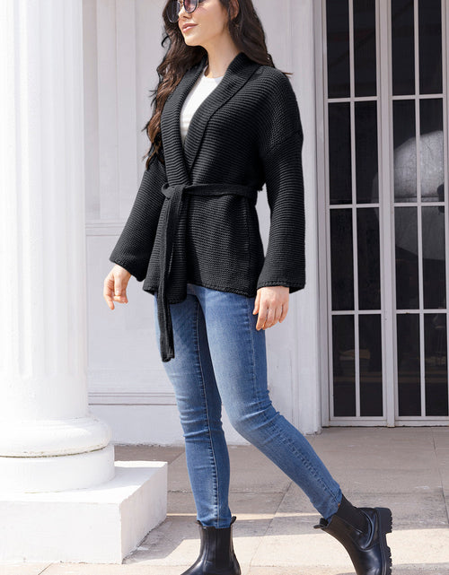 Load image into Gallery viewer, Tied Open Front Long Sleeve Cardigan
