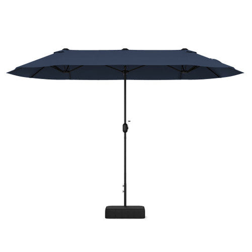 Load image into Gallery viewer, 13 Feet Double-Sided Patio Twin Table Umbrella with Crank Handle-Navy
