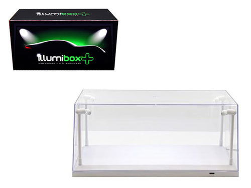 Load image into Gallery viewer, Collectible Display Show Case with LED Lights for 1/18 1/24 Models with White Base by Illumibox
