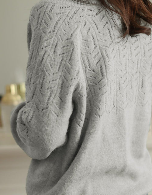 Load image into Gallery viewer, Openwork Button Down Long Sleeve Cardigan
