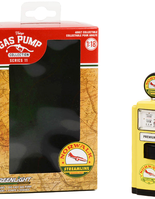 Load image into Gallery viewer, 1948 Wayne 100-A Gas Pump "Norwalk Gasoline" Yellow and Black "Vintage Gas Pumps" Series 11 1/18 Diecast Model by Greenlight
