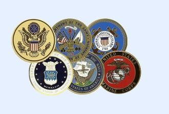 Load image into Gallery viewer, Color Medallions Handsome 2 1/2" service medallion cast in brass, Military Medalion by The Military Gift Store
