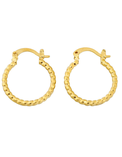 Load image into Gallery viewer, 14K Gold Classic Diamond cut Hoop Earring
