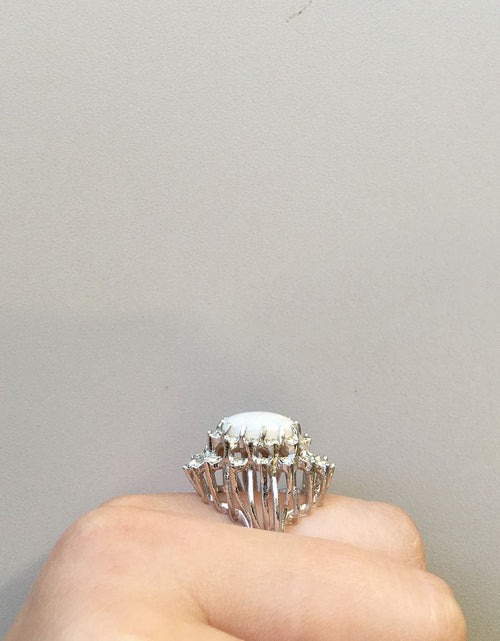 Load image into Gallery viewer, Vintage Women's Austrian Crystal Cocktail Ring 18k Gold Electroplated Birthstone Ring for Women by PVD Vintage Jewelry
