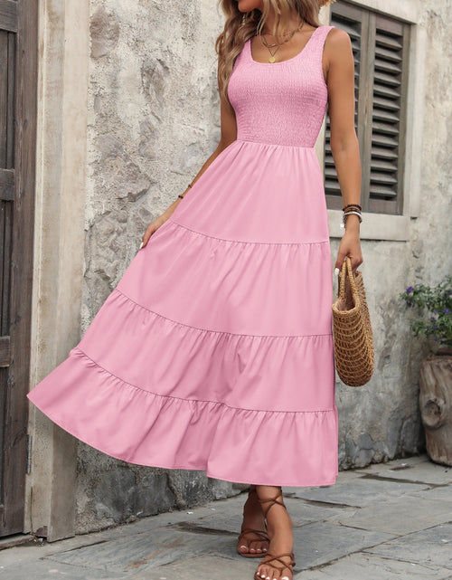 Load image into Gallery viewer, Ivy Lane Smocked Scoop Neck Sleeveless Tank Dress
