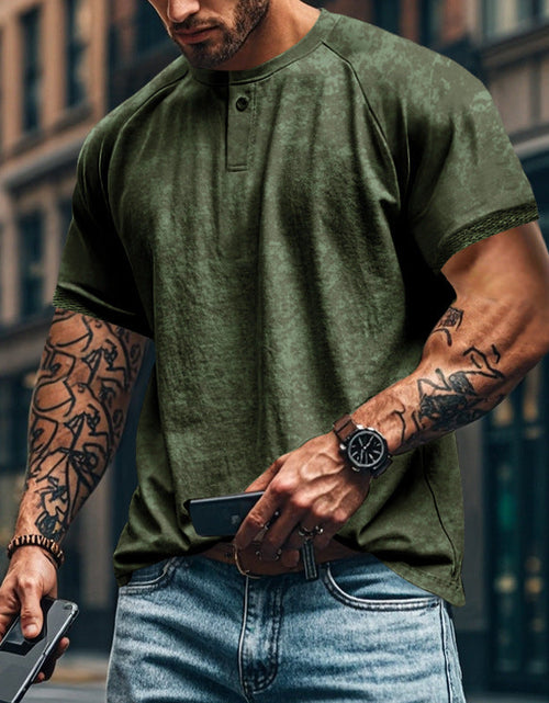 Load image into Gallery viewer, Men's Full Size Round Neck Short Sleeve T-Shirt Plus Size
