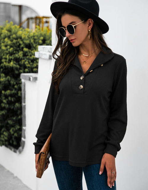 Load image into Gallery viewer, Half Button Long Sleeve T-Shirt
