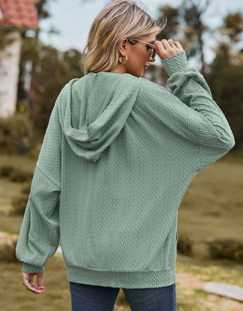 Load image into Gallery viewer, Cable-Knit Long Sleeve Hooded Jacket
