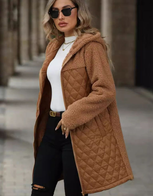Load image into Gallery viewer, Texture Zip Up Long Sleeve Hooded Coat
