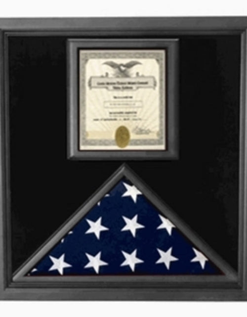 Load image into Gallery viewer, Flag and Certificate Case Black Frame, American Made. by The Military Gift Store
