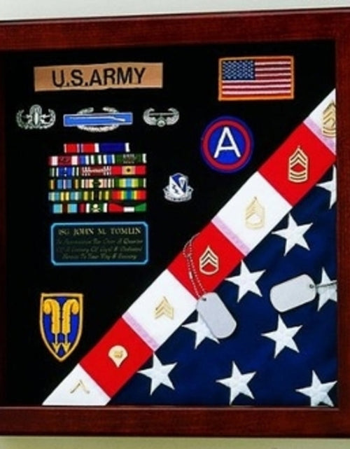 Load image into Gallery viewer, Flag Medals Display Case American Made. by The Military Gift Store
