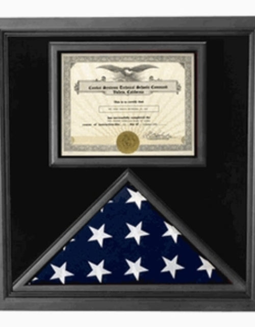 Load image into Gallery viewer, Flag and Certificate Case Black Frame, American Made. by The Military Gift Store
