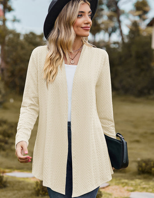 Load image into Gallery viewer, Textured Open Front Long Sleeve Cardigan
