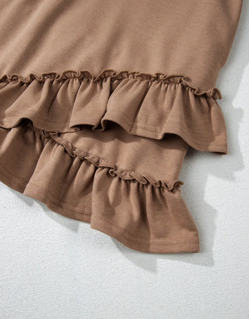 Load image into Gallery viewer, Ruffled Scoop Neck Three-Quarter Sleeve Mini Dress
