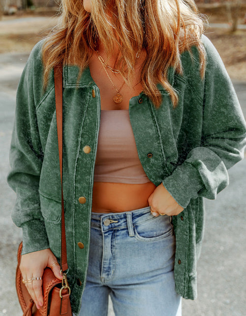 Load image into Gallery viewer, Snap Down Flap Pocket Long Sleeve Shacket
