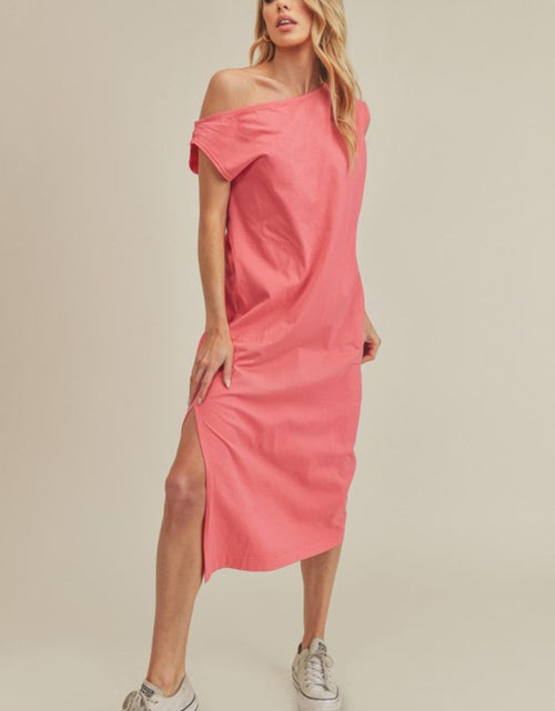 Load image into Gallery viewer, Aemi + Co Side Slit Round Neck Sleeveless Midi Dress
