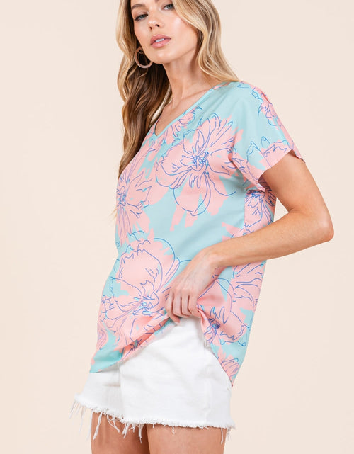 Load image into Gallery viewer, BOMBOM Floral Short Sleeve T-Shirt
