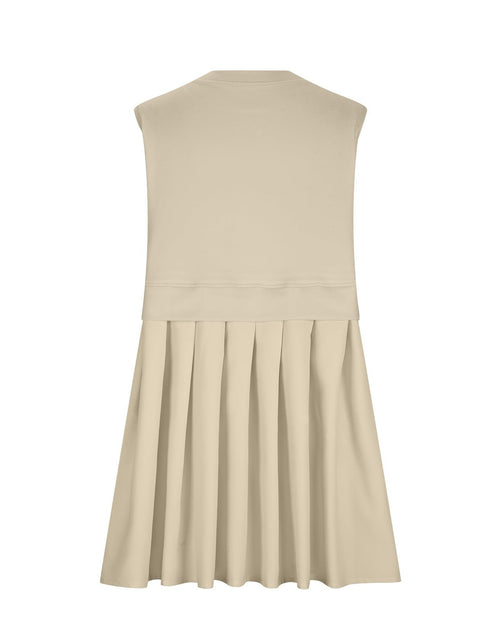 Load image into Gallery viewer, Pleated Round Neck Sleeveless Mini Dress
