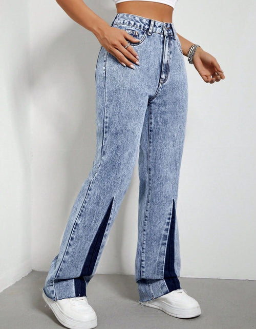 Load image into Gallery viewer, Contrast Bootcut Jeans with Pockets

