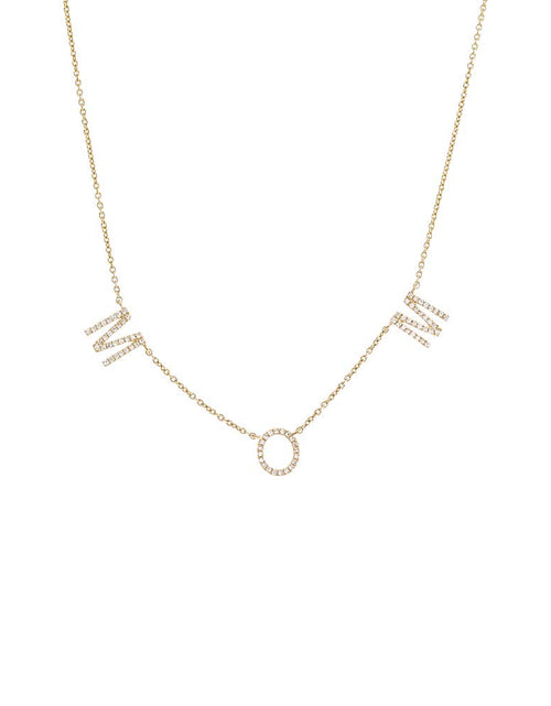 Load image into Gallery viewer, Diamond Pave Mom Necklace 14K by By Adina Eden

