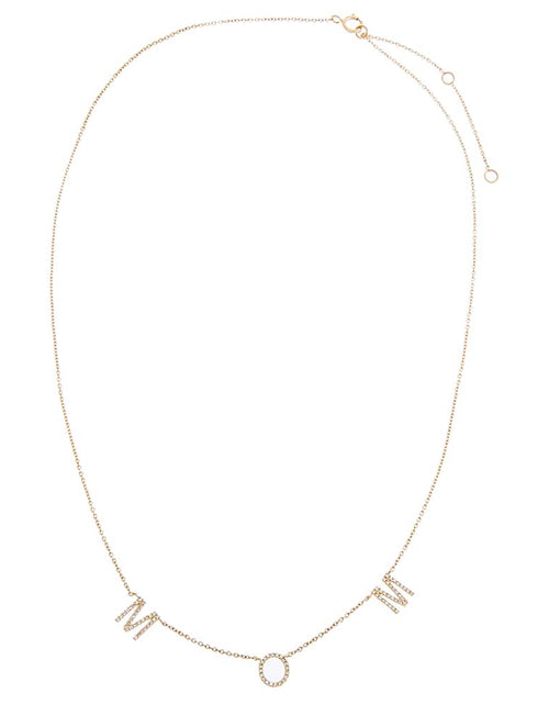 Load image into Gallery viewer, Diamond Pave Mom Necklace 14K by By Adina Eden
