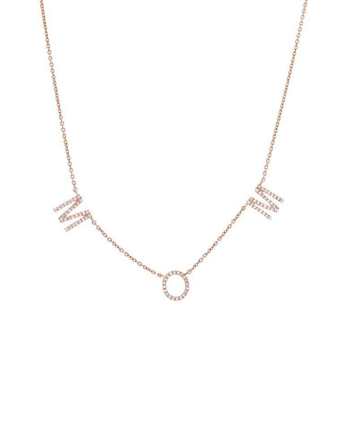 Load image into Gallery viewer, Diamond Pave Mom Necklace 14K by By Adina Eden
