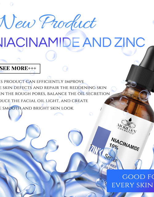 Load image into Gallery viewer, Niacinamide 10% + Zink 1% Serum 1 oz by Morgan Cosmetics
