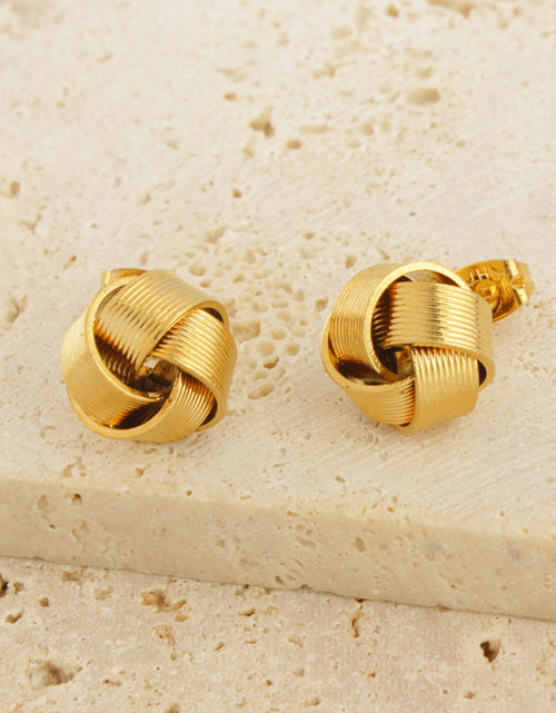 Load image into Gallery viewer, 18K Gold Plated Love Knot Stud Earrings
