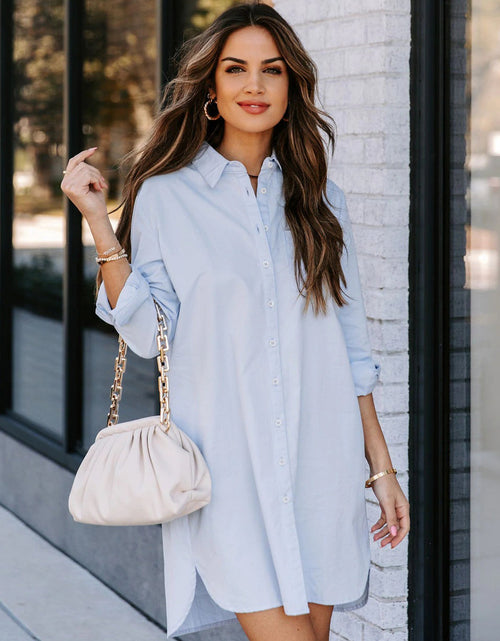 Load image into Gallery viewer, Lovelet Button Up Collared Neck Long Sleeve Shirt Dress
