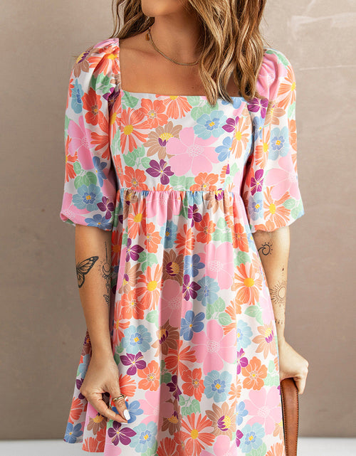 Load image into Gallery viewer, Printed Half Sleeve Mini Dress
