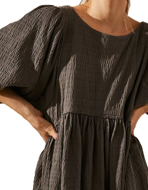 Load image into Gallery viewer, Cutout Textured Long Sleeve Mini Dress
