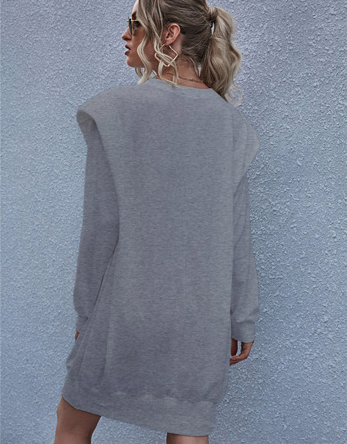 Load image into Gallery viewer, Round Neck Long Sleeve Mini Dress
