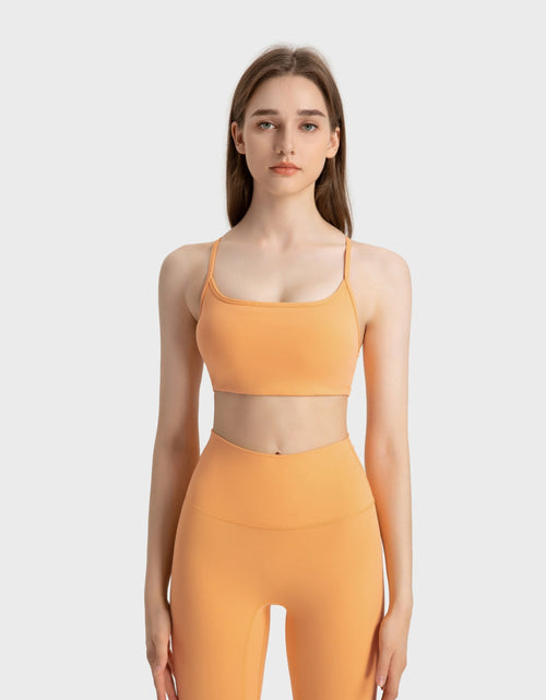 Load image into Gallery viewer, Millennia Crisscross Back Scoop Neck Active Cami with Detachable Chest Pads
