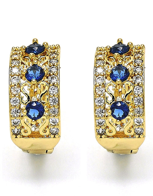Load image into Gallery viewer, LAB CREATED Sapphire HOOP EARRING EARRINGS
